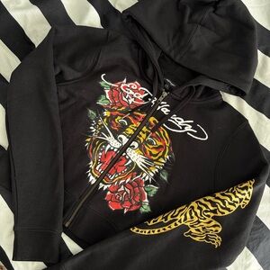 Ed hardy cropped zip up
